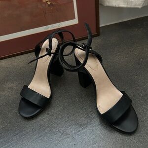 Black heeled Sandals. 4 1/2 inch heal